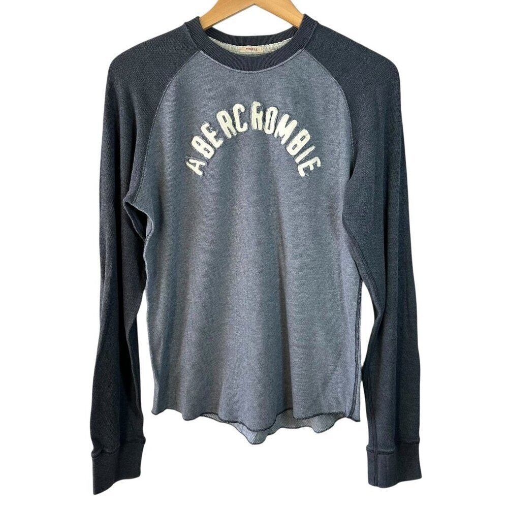 Vintage Y2K Abercrombie & Fitch Muscle Long Sleeve Shirt Gray Men's Size Medium